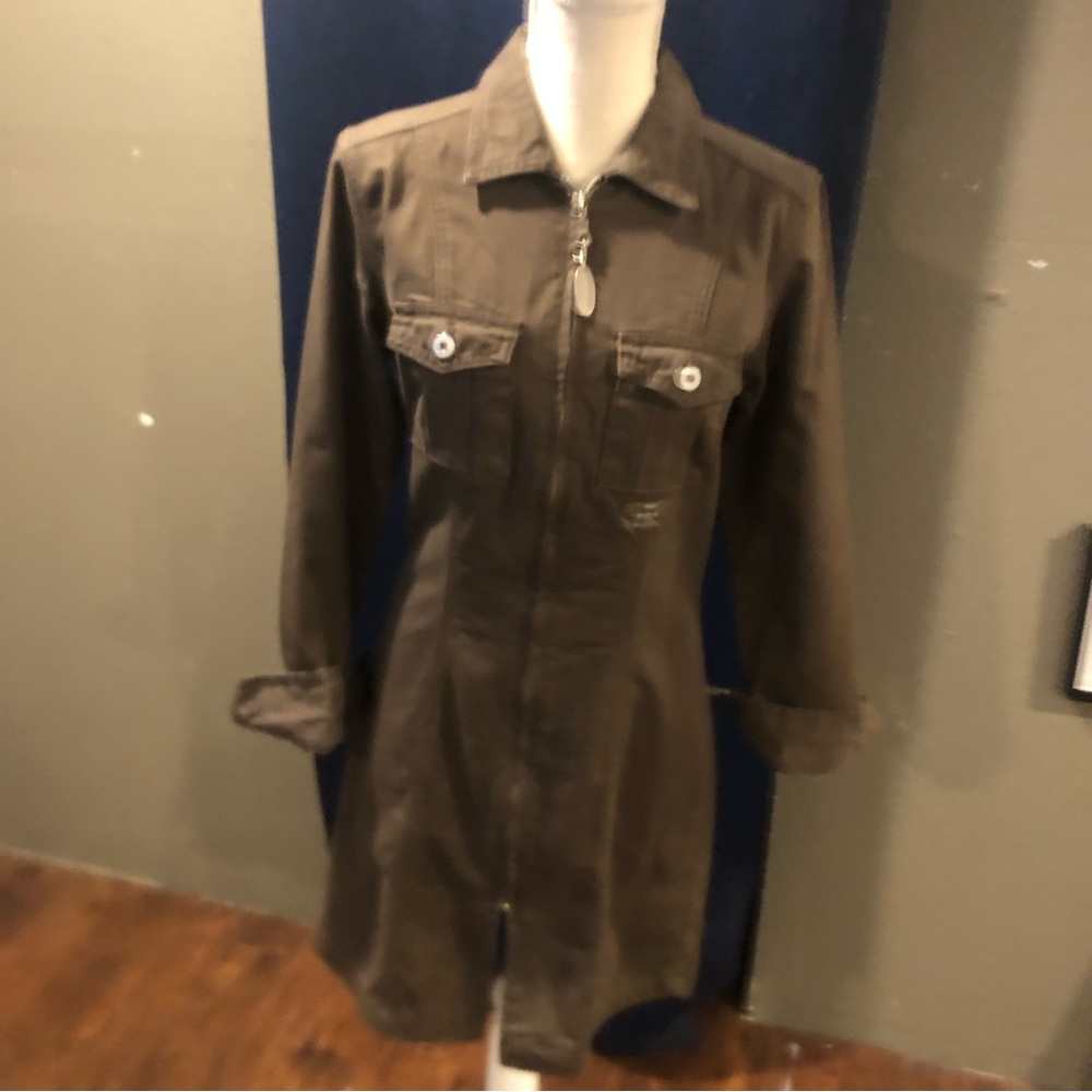 Calvin Klein Khakis. Brown Army Dress.